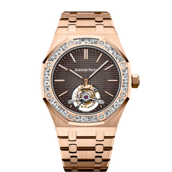 AUDEM@RS P!GUET Royal Oak Tourbillon Extra-Thin 18K Pink Gold & Diamonds Men's Watch