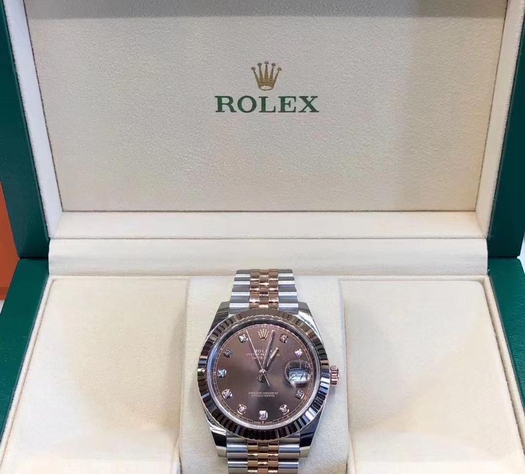 rol€x Log Series Rose Room Gold Chocolate dial
