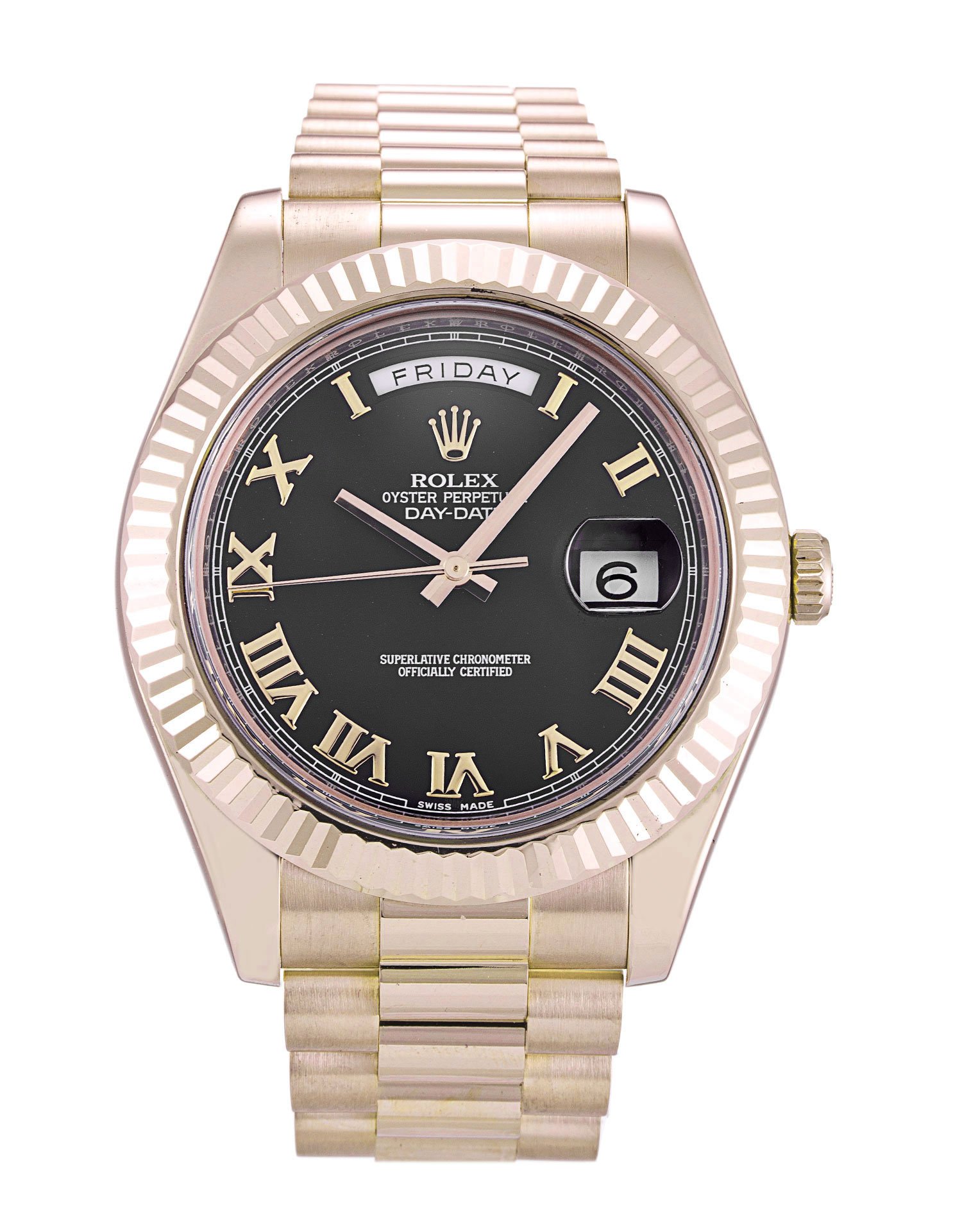 rol€x Day-Date II Black Dial 218235
