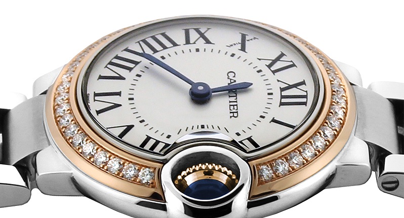 Cartier Ballon Bleu Stainless Steel & 18K Rose Gold & Diamonds Lady��s Watch, WE902079 - Orolen