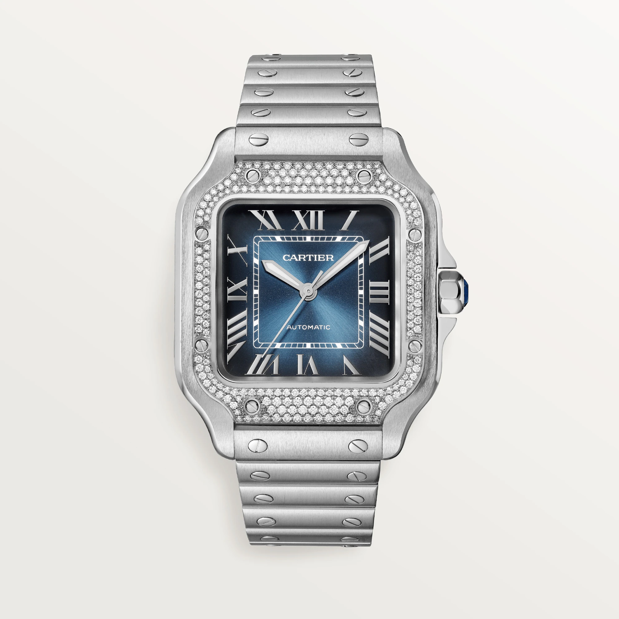 C@RTIER Santos Stainless Steel & Diamonds Men��s Watch, W4SA0006