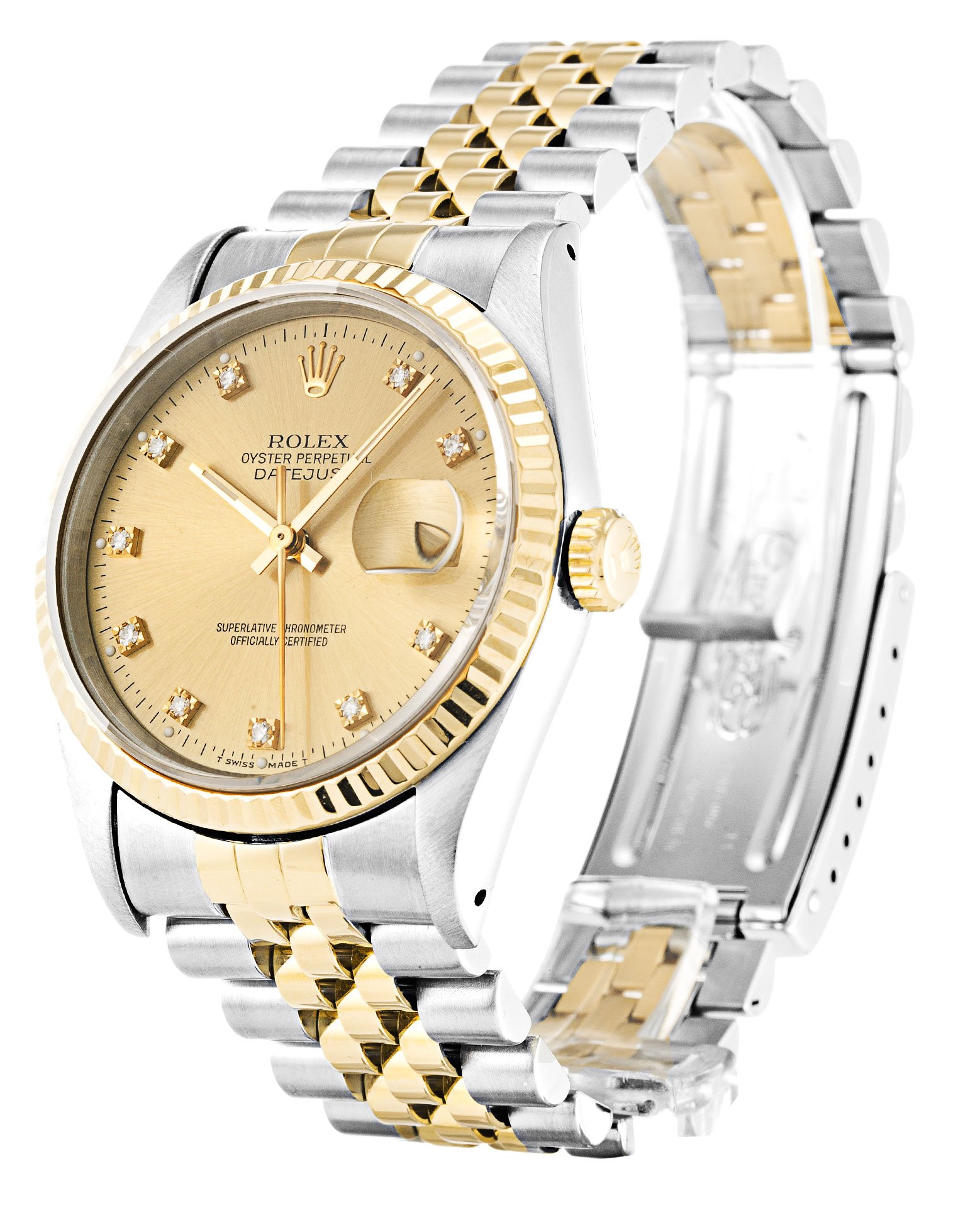 rol€x Datejust Champagne Diamond Dial 16233