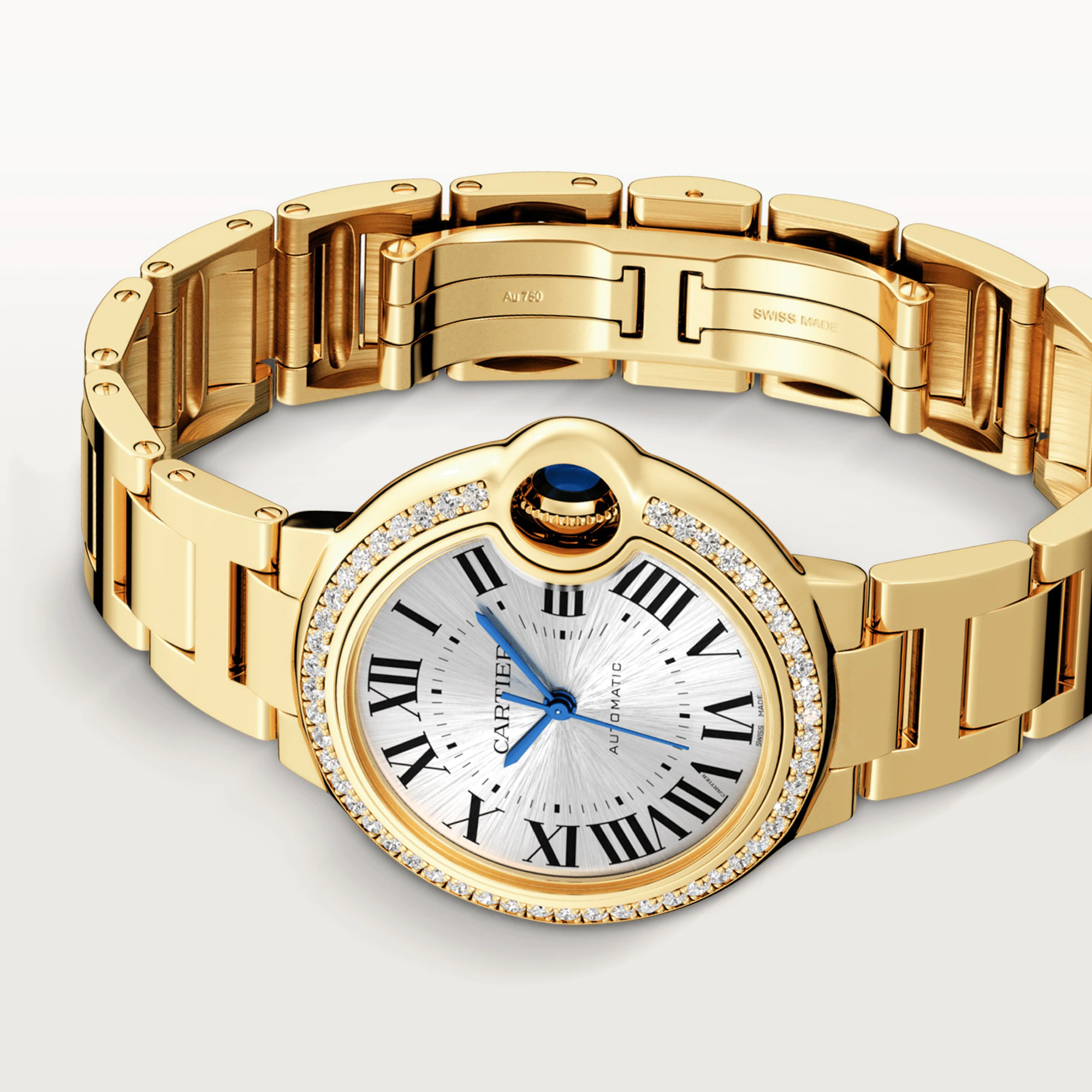 Cartier Ballon Bleu 36mm Yellow Gold & Diamond Lady��s Watch, WJBB0070 - Orolen