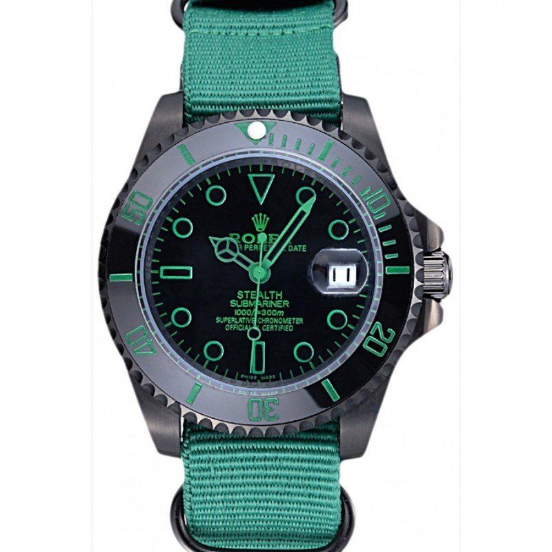 rol€x Stealth Submariner Green Nylon Strap 622009