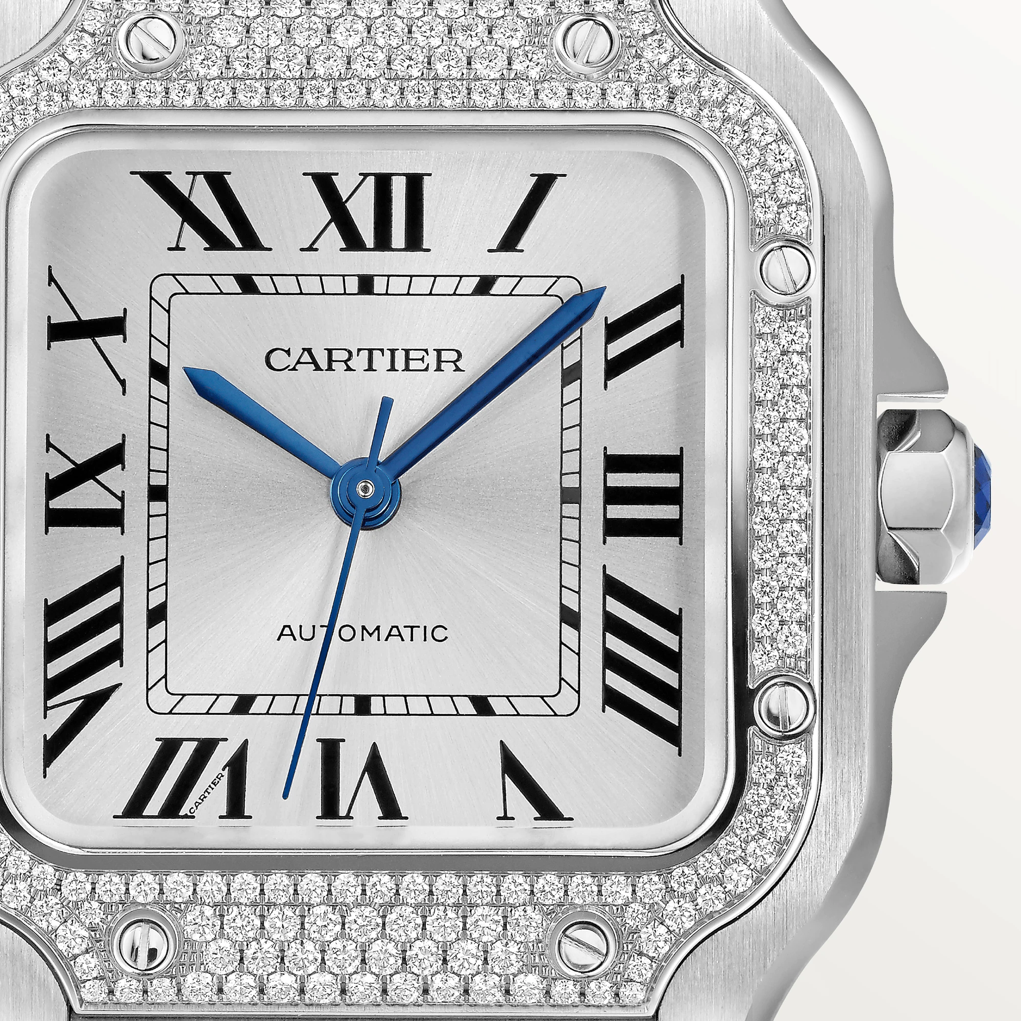 C@RTIER Santos Stainless Steel & Diamonds Unisex Watch, W4SA0005