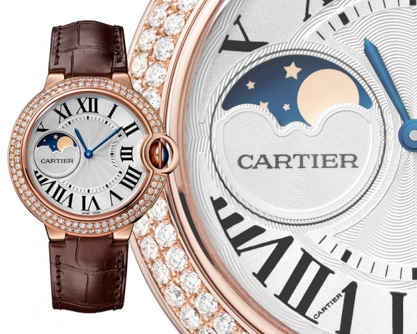 C@RTIER Ballon Bleu Moon Phase 37mm 18K Rose Gold & Diamonds Lady��s Watch, WJBB0027