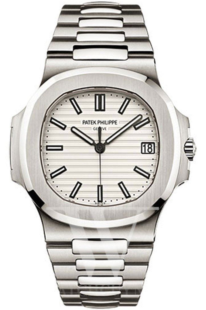 PAT€K PHIL!PPE Nautilus Gold White Dial Mens Watch 5711/1A-011