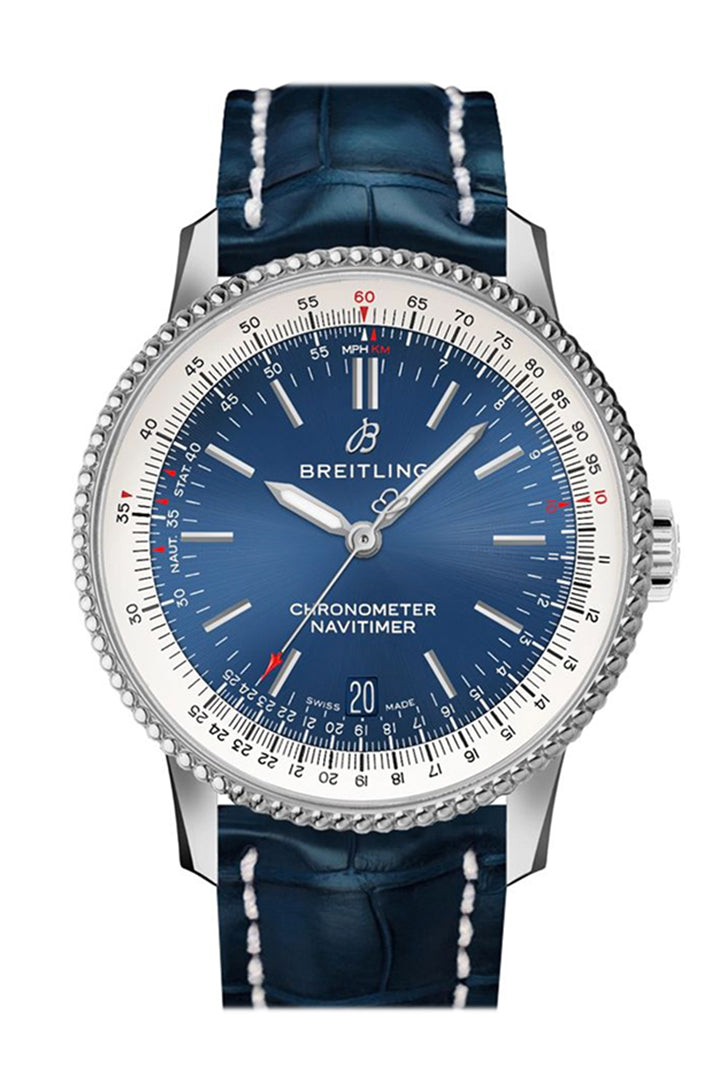 BRE!TLING Navitimer 1 38mm Blue Croc Tang A17325211 C1P1