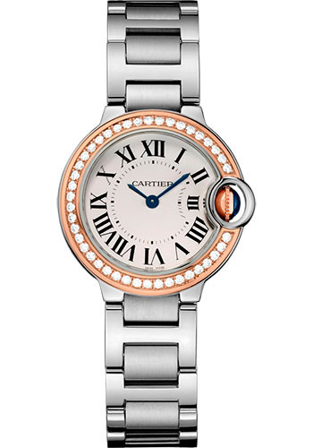 C@RTIER Ballon Bleu Stainless Steel & 18K Rose Gold & Diamonds Lady��s Watch, WE902079