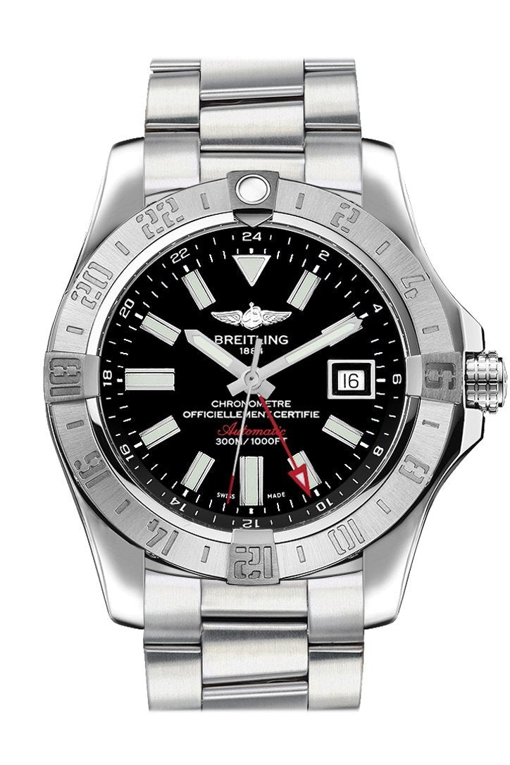 BRE!TLING Avenger II GMT Black Stick Dial Steel Men's Watch A3239011/BC35-170A