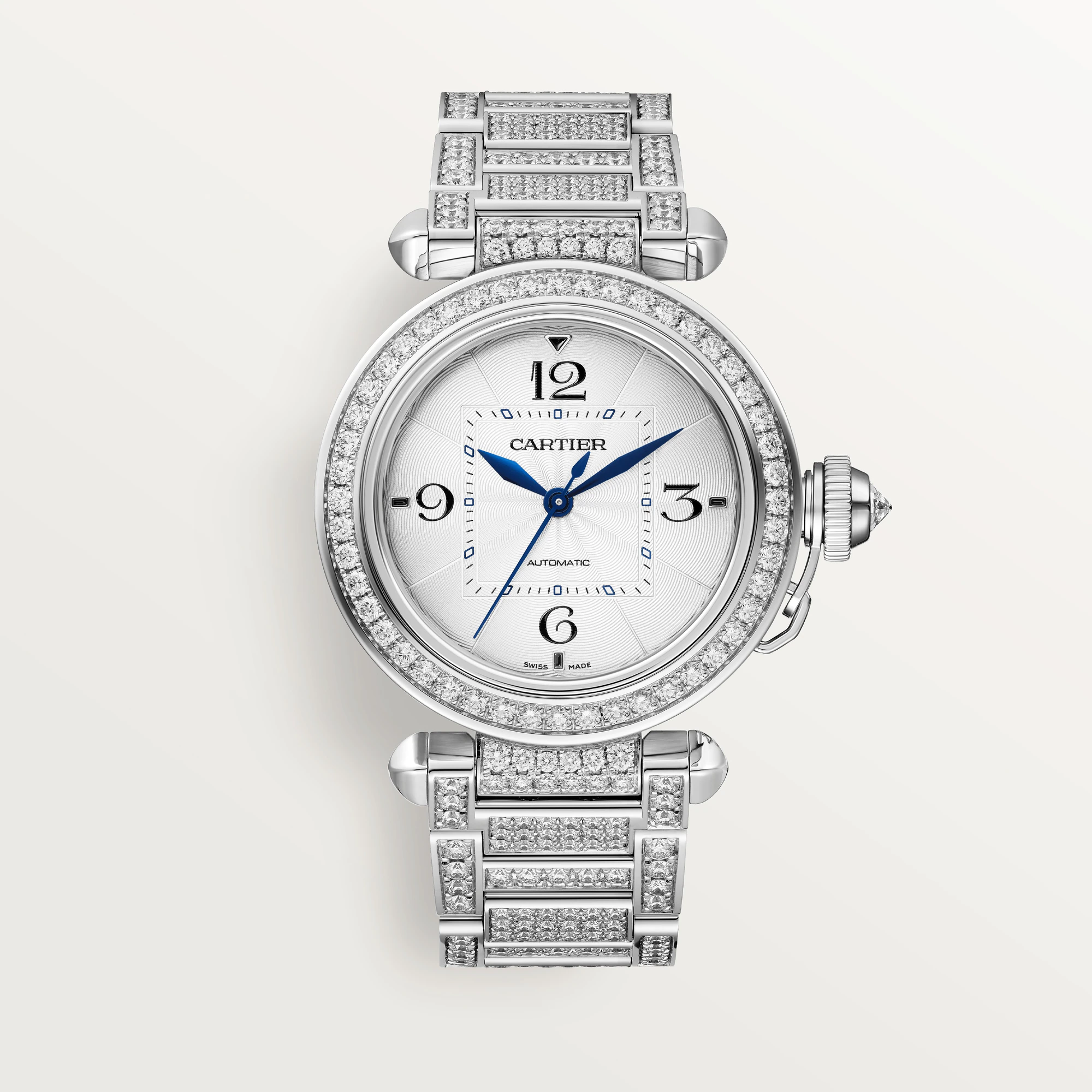 C@RTIER Pasha de C@RTIER 35mm 18K White Gold & Diamonds Lady��s Watch, WJPA0014