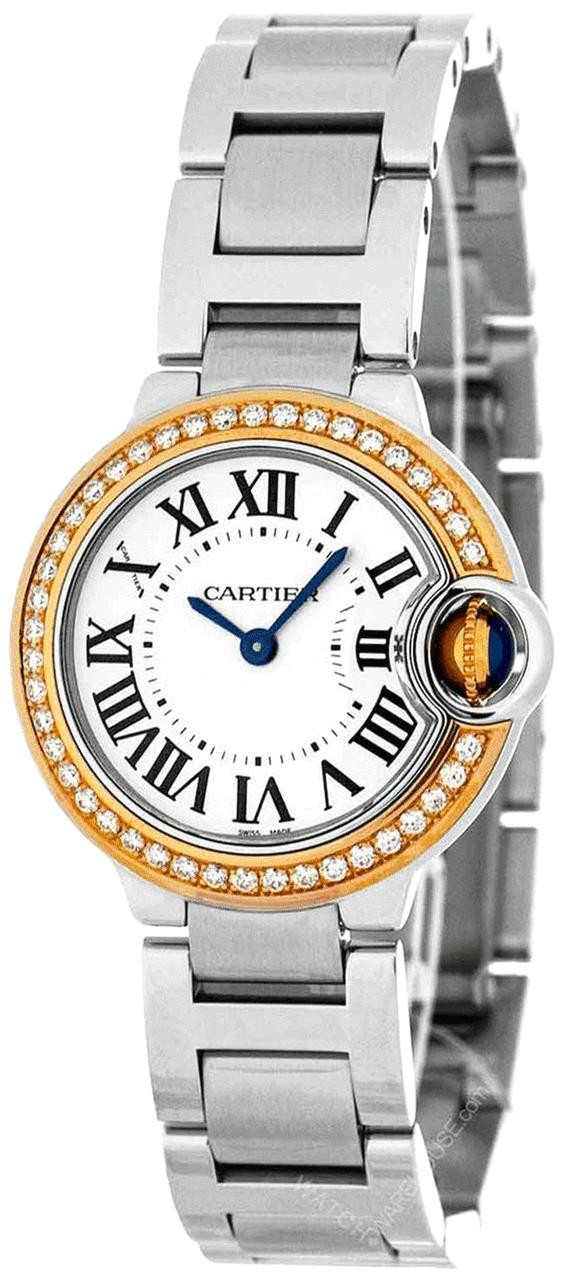 C@RTIER Ballon Bleu Stainless Steel & 18K Rose Gold & Diamonds Lady��s Watch, WE902079