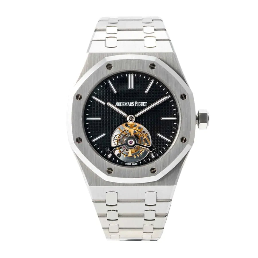 AUDEM@RS P!GUET Royal Oak Selfwinding Tourbillon 41MM Black Dial Watch