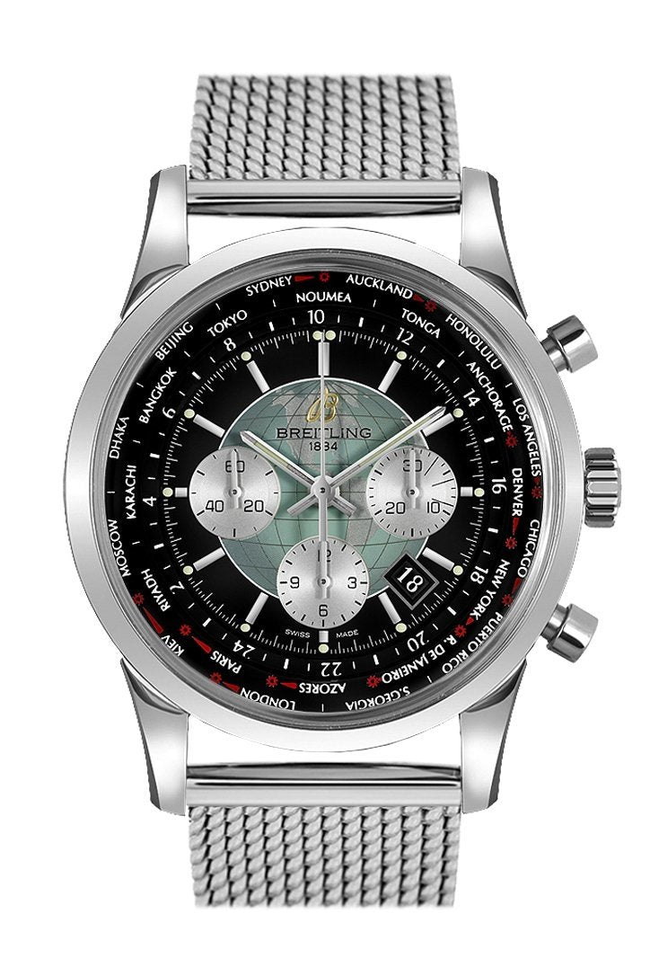 BRE!TLING Transocean Stainless Steel 46mm Mens Watch AB0510U4.BB62.152A