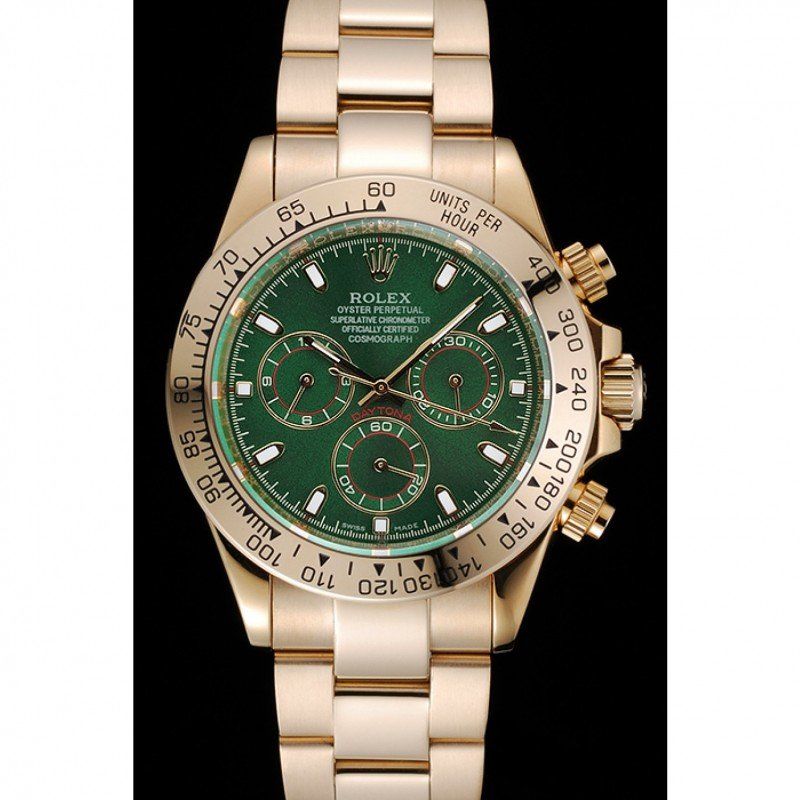 rol€x Cosmograph Daytona Green Dial Rose Gold Case And Bracelet 1454244