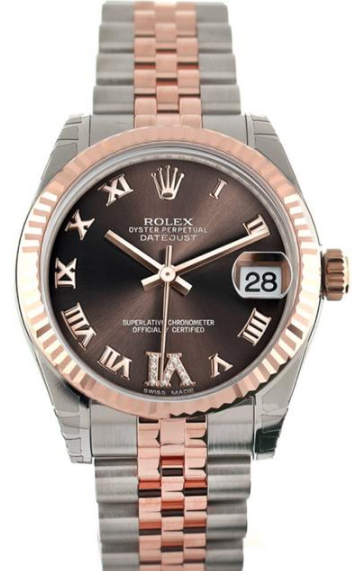 rol€x Journal series Rose between gold31mm Roman numerals