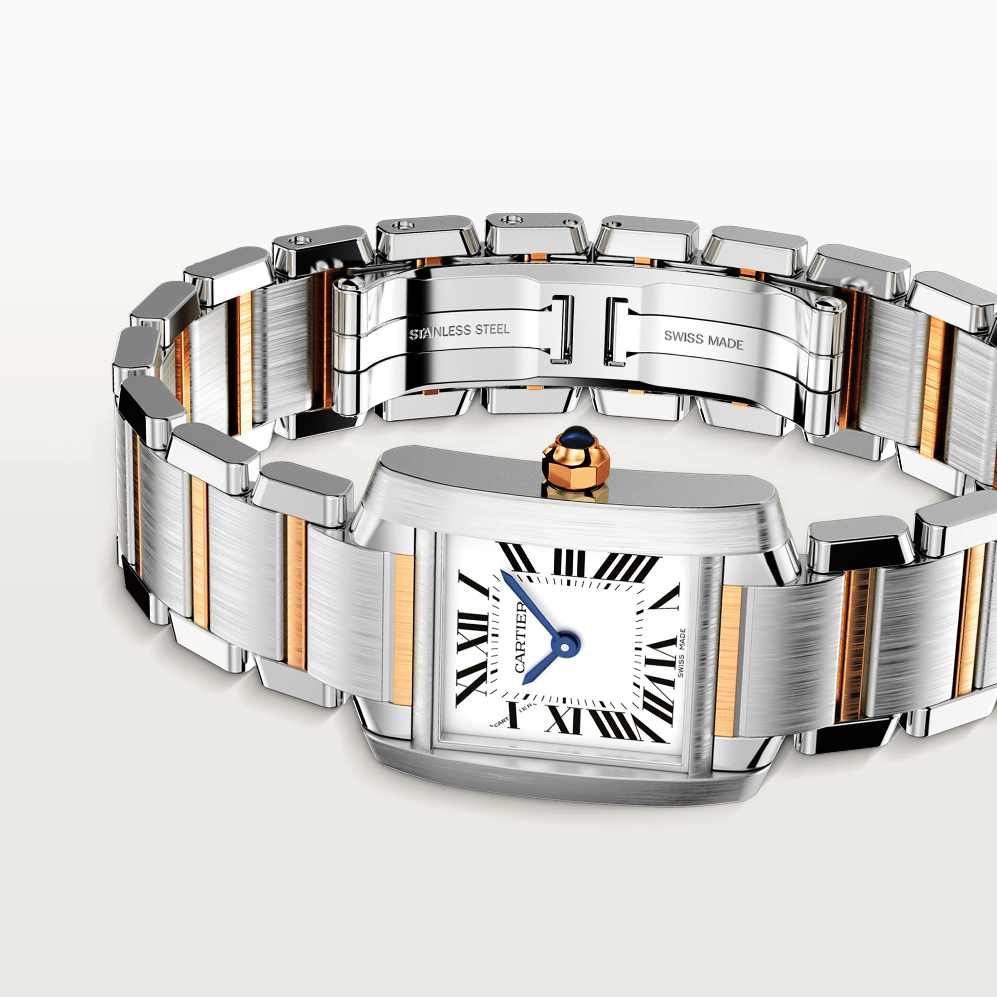 C@RTIER Tank Stainless steel & Yellow Gold Lady��s Watch, W51007Q4