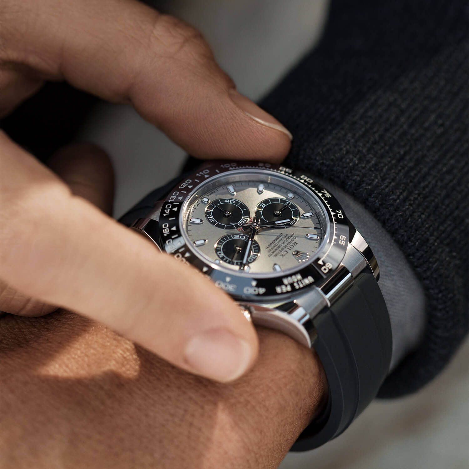 Rolex Daytona White Gold Steel Dial Oysterflex Strap 116519ln-0027 - Orolen