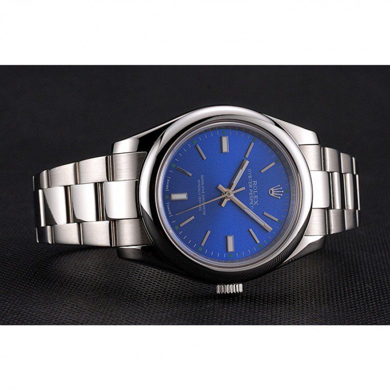 Rolex Oyster Perpetual Blue Dial Stainless Steel Case And Bracelet - Orolen