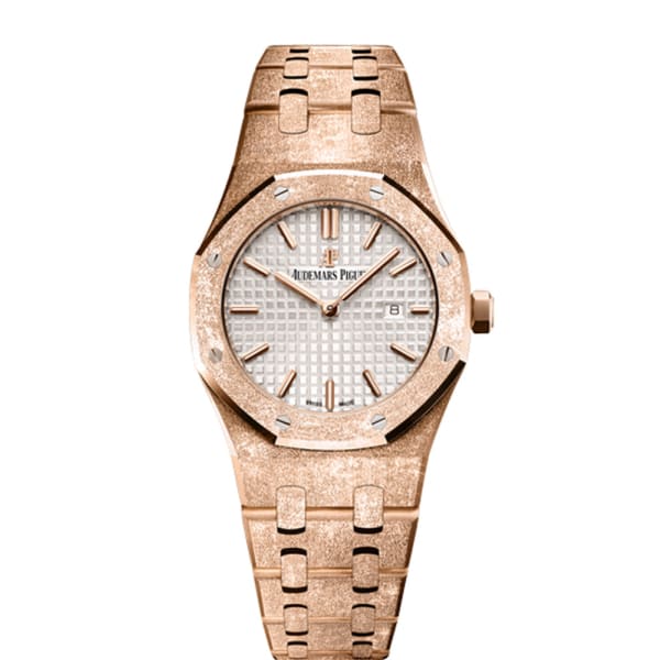 AUDEM@RS P!GUET Royal Oak Frosted Gold Silver dial, 33mm, 18k Rose gold, 67653OR.GG.1263OR.01