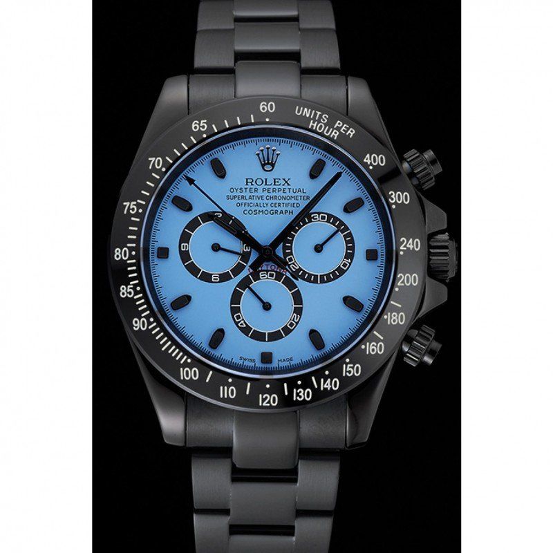 rol€x Cosmograph Daytona Blue And Black Dial Black Stainless Steel Case And Bracelet 1454250