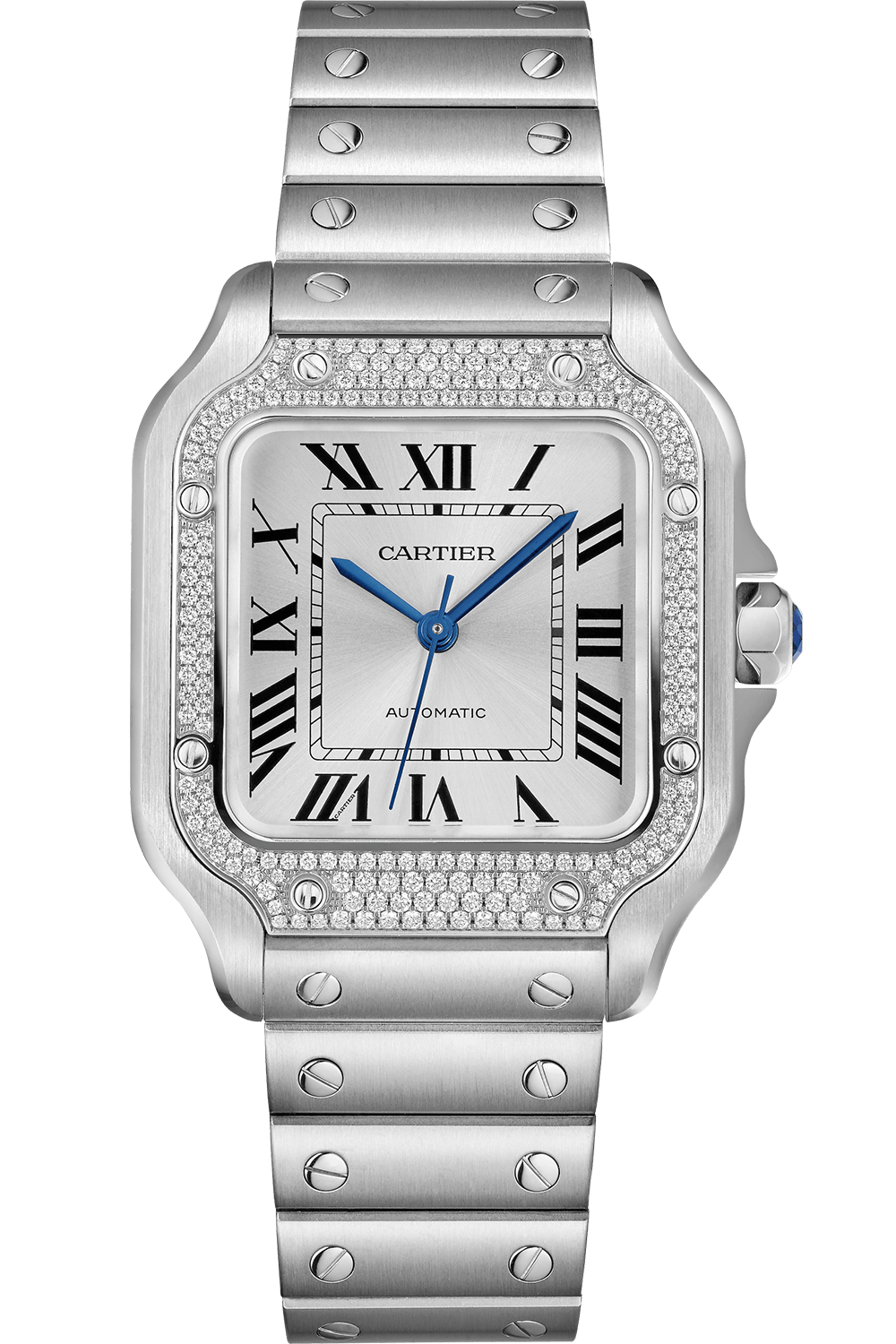 C@RTIER Santos Stainless Steel & Diamonds Unisex Watch, W4SA0005