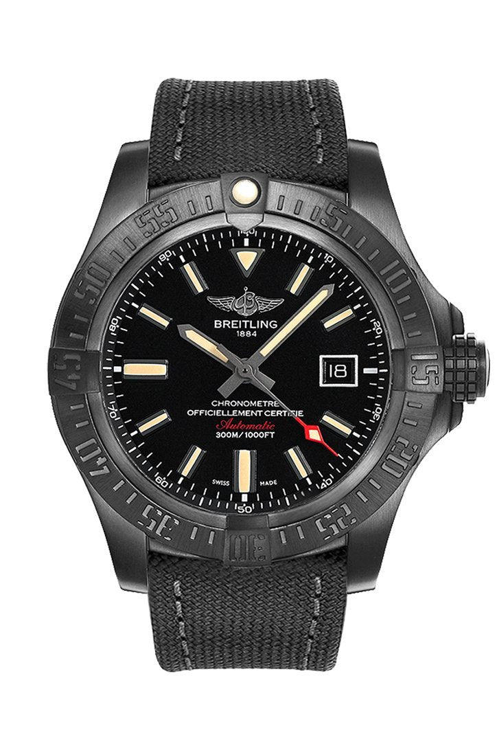 BRE!TLING Avenger Blackbird Black Fabric Men's Watch V1731010-BD12
