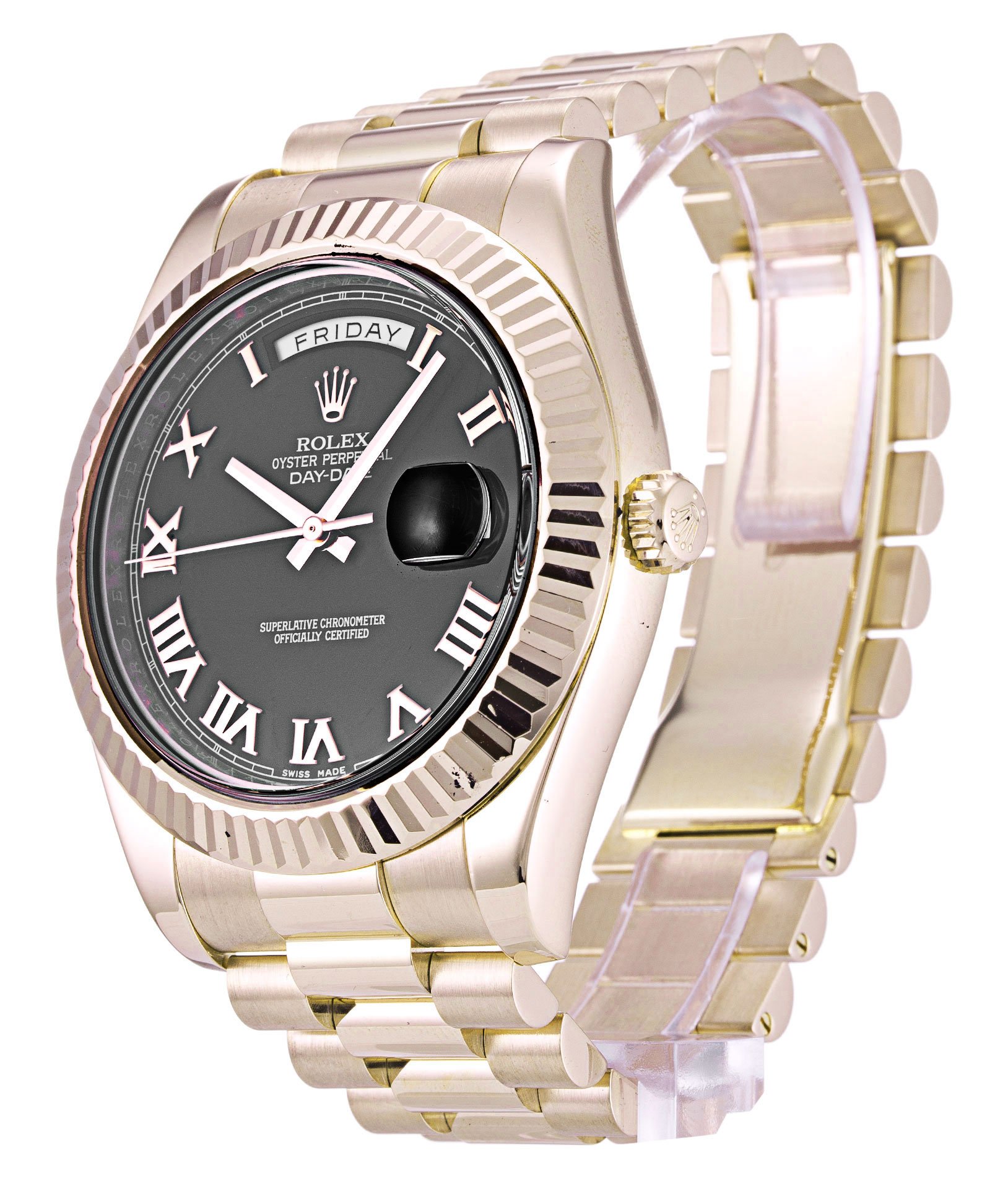 rol€x Day-Date II Black Dial 218235