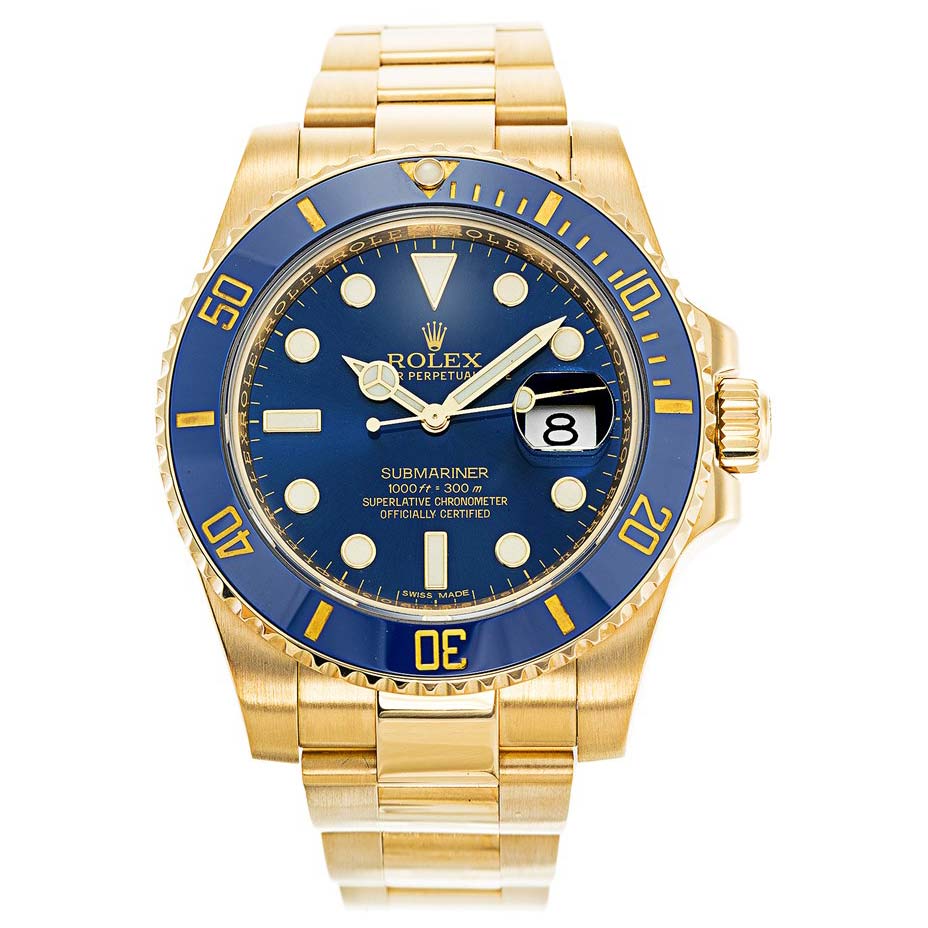 rol€x Submariner Blue Dial Gold 116618LB