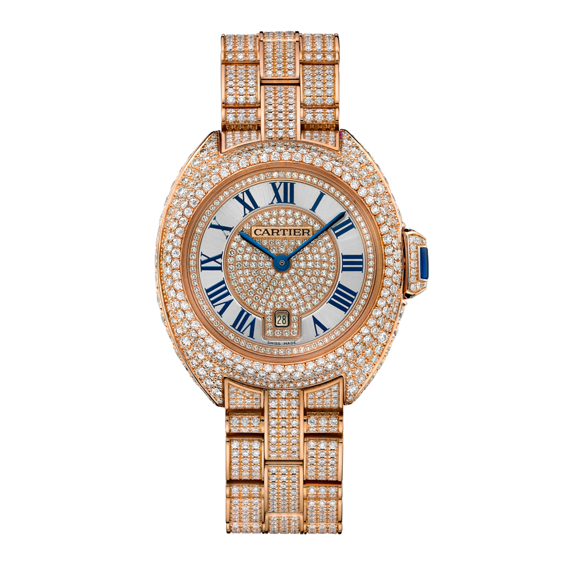 Cl�� De C@RTIER 18K Pink Gold & Diamonds Lady��s Watch on a Bracelet, HPI01039