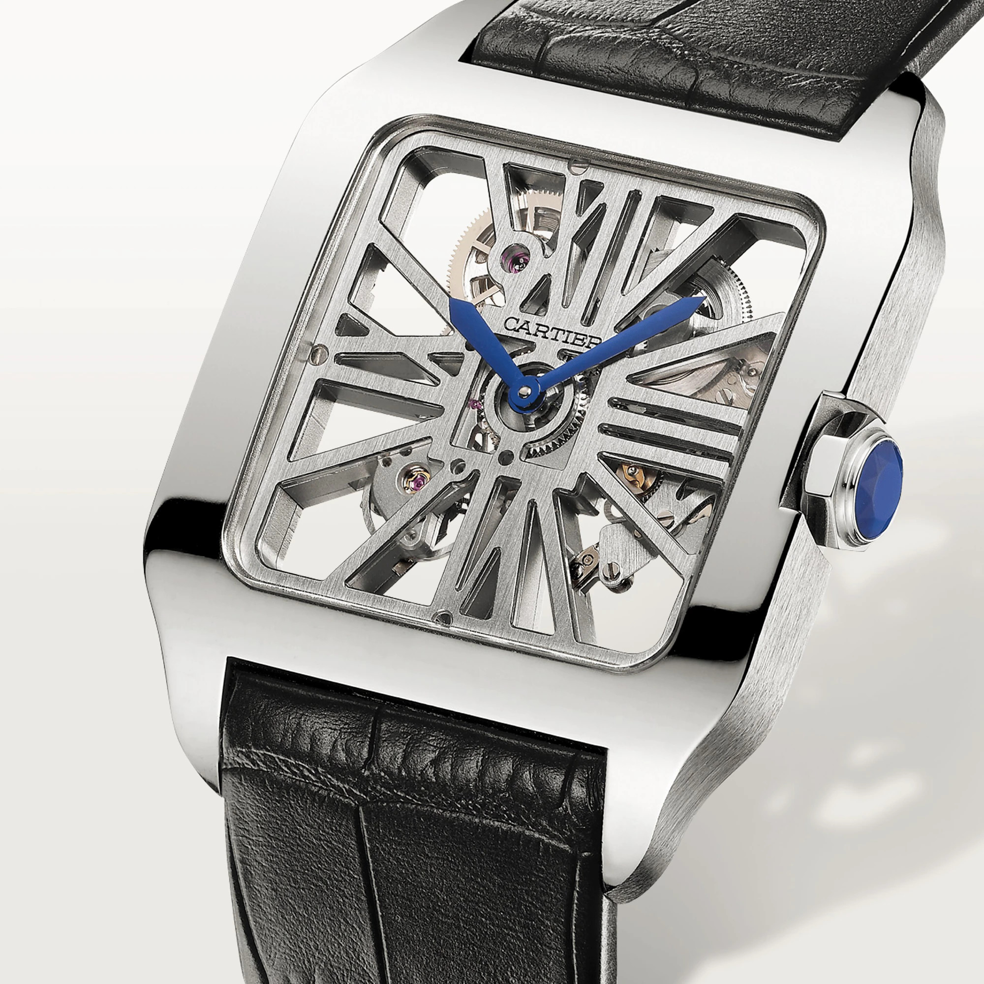 Cartier Santos Skeleton 18K White Gold Men��s Watch, W2020033 - Orolen