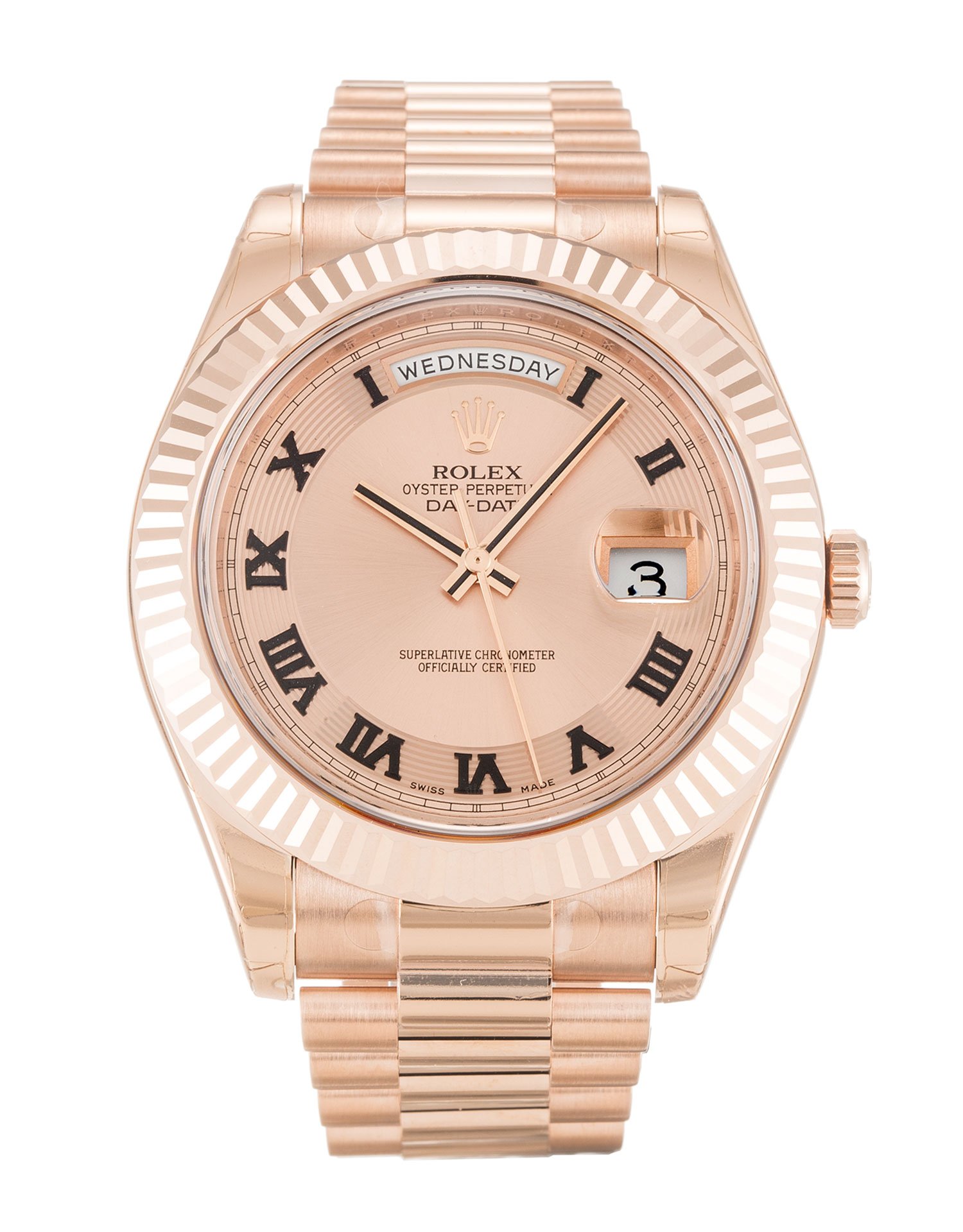 rol€x Day-Date II Rose Dial 218235