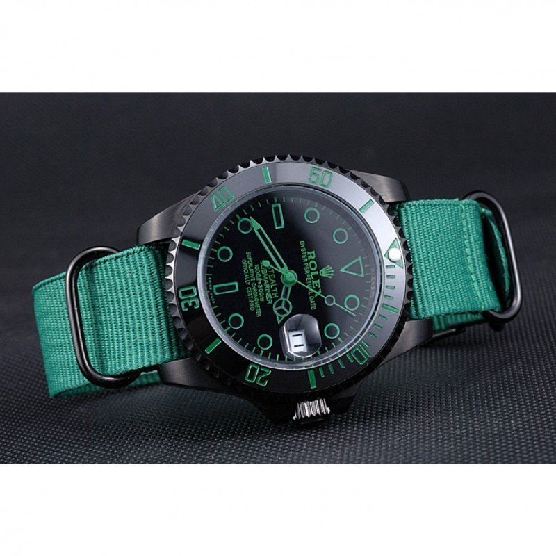 Rolex Stealth Submariner Green Nylon Strap 622009 - Orolen