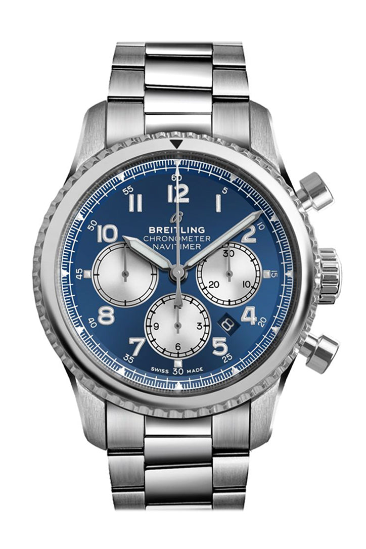 BRE!TLING Navitimer Chrono Blue Dial Stainless Steel AB0117131 C1A1