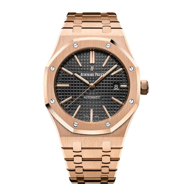 AUDEM@RS P!GUET Royal Oak Selfwinding with Black Dial 41mm 18k Rose Gold Watch 15400OR.OO.1220OR.01