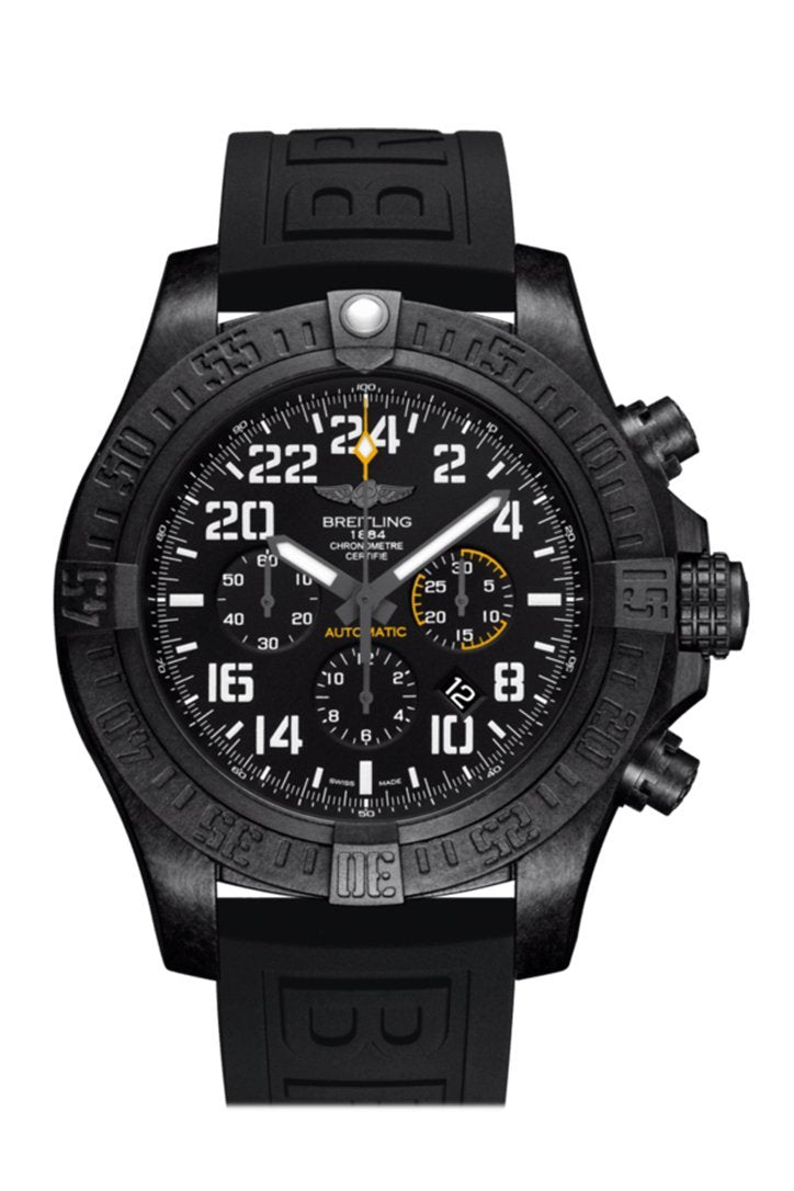 BRE!TLING Avenger hurricane Black Rubber Men's Watch XB1210E4-BE89