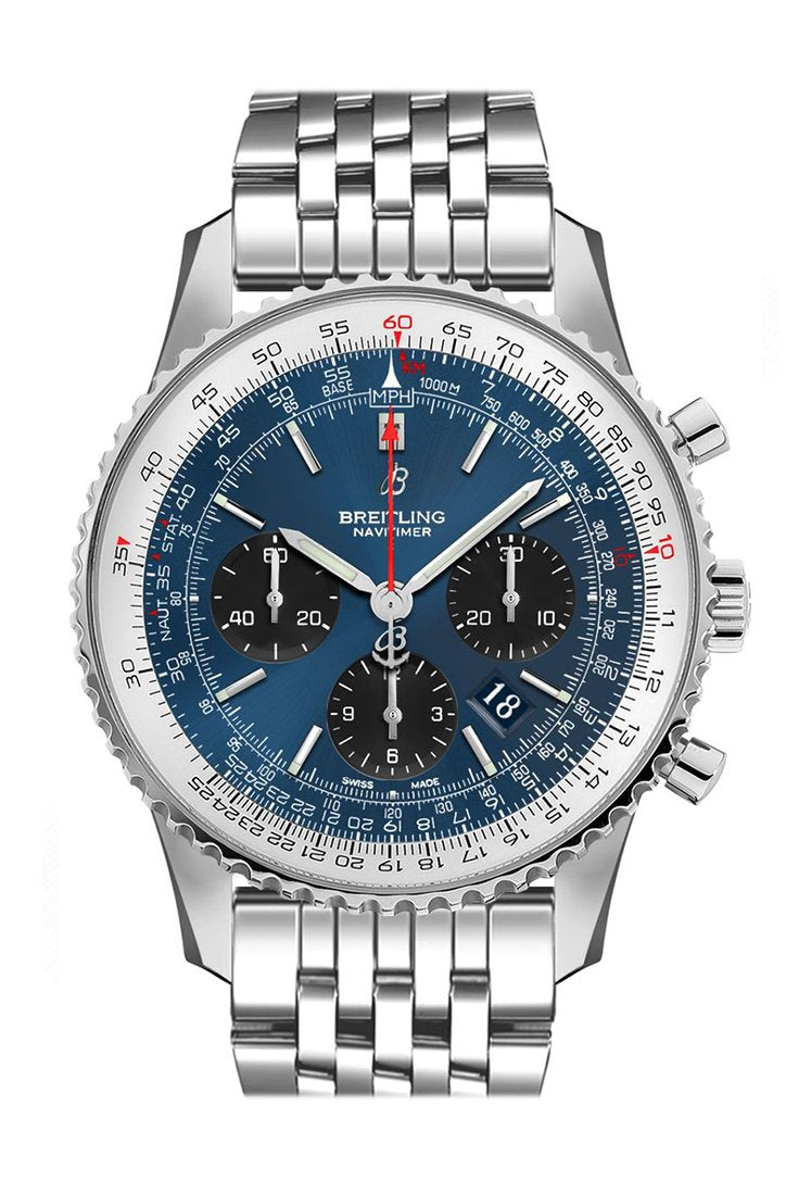 BRE!TLING Navitimer 1 Chronograph Automatic Chronometer Blue Dial Men's Watch AB0121211 C1A1