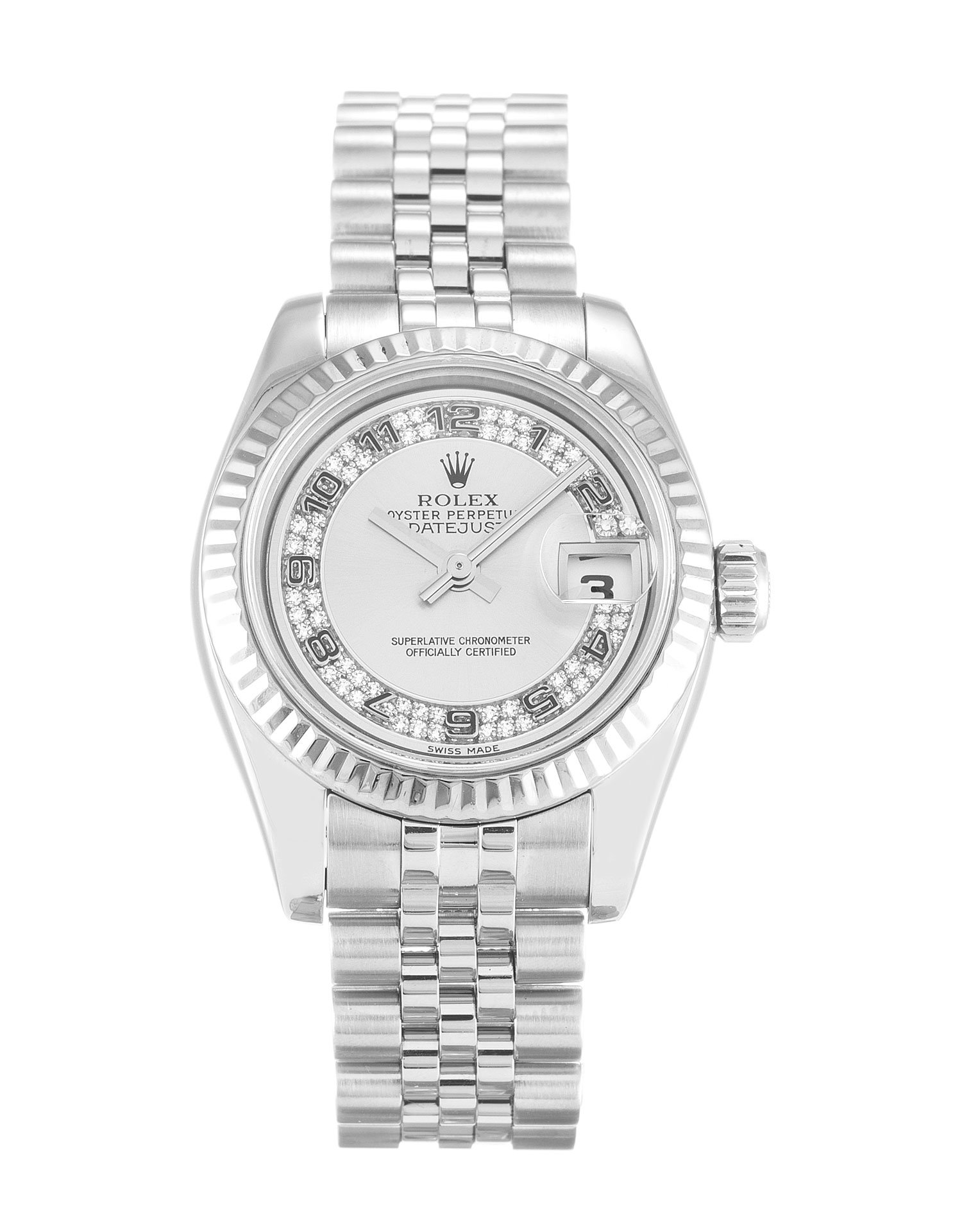 rol€x Datejust Lady Silver Diamond Dial 179174