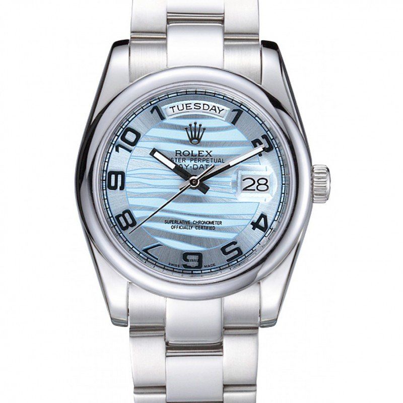 rol€x Day-Date Polished Silver Bezel White Dial 7470