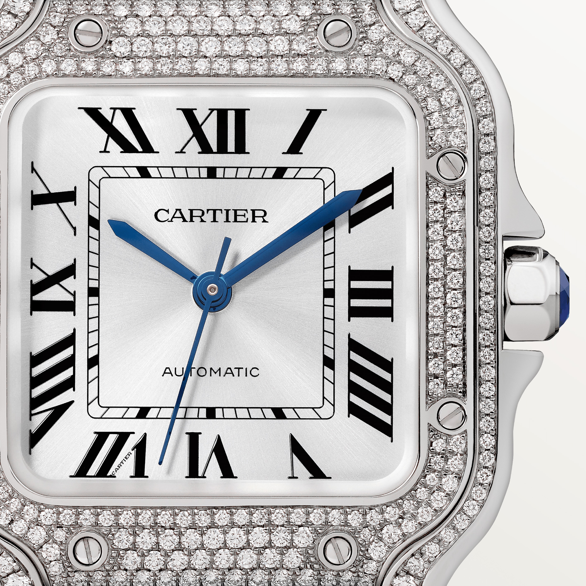C@RTIER Santos 18K White Gold & Diamonds Unisex Watch, WJSA0014