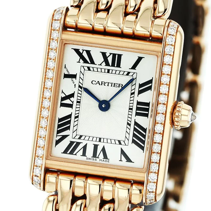 Cartier Tank Louis 18K Rose Gold & Diamonds Ladies Watch, WJTA0020 - Orolen