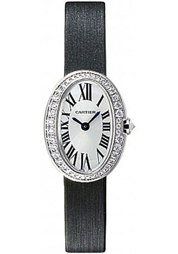 C@RTIER Baignoire 18K White Gold & Diamonds Ladies Watch, WJBA0026
