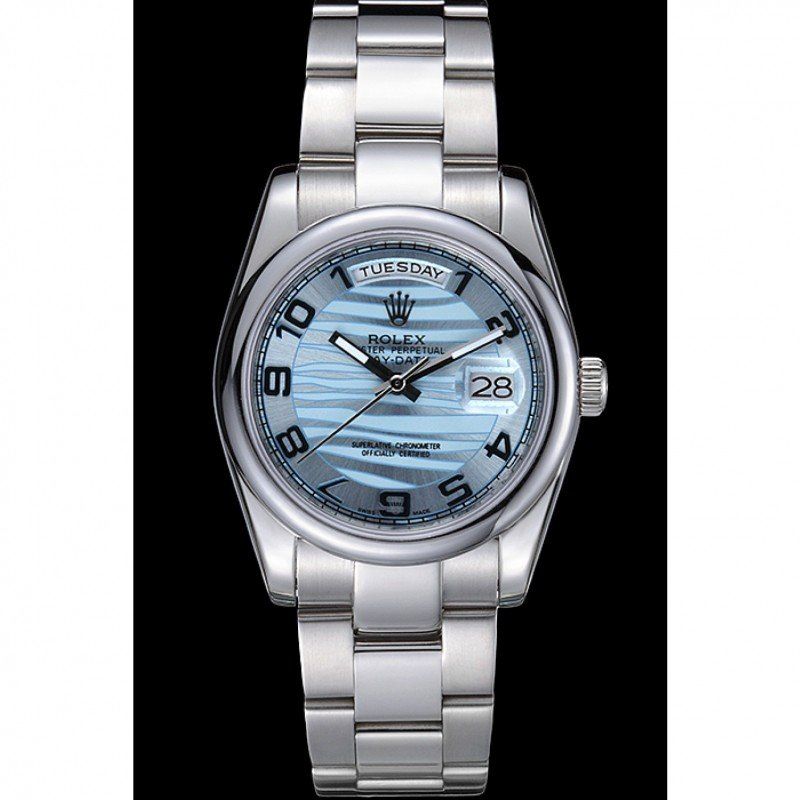 rol€x Day-Date Polished Silver Bezel White Dial 7470