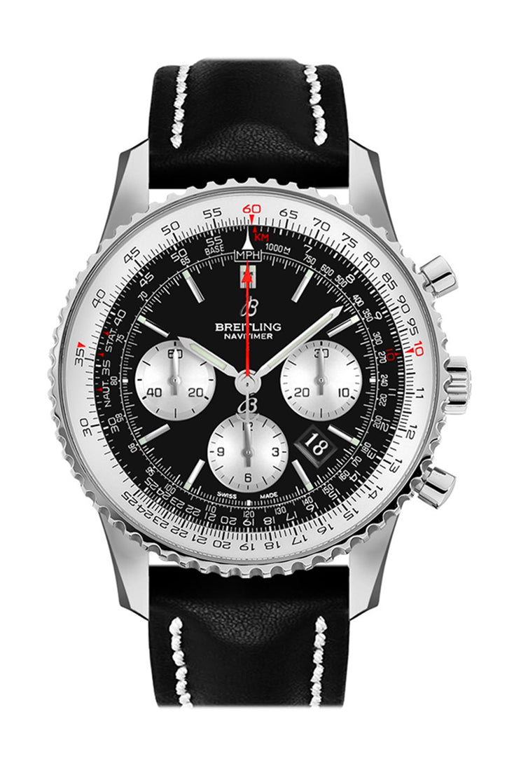 BRE!TLING Navitimer 01 Black Leather Tang AB0121211 B1X1