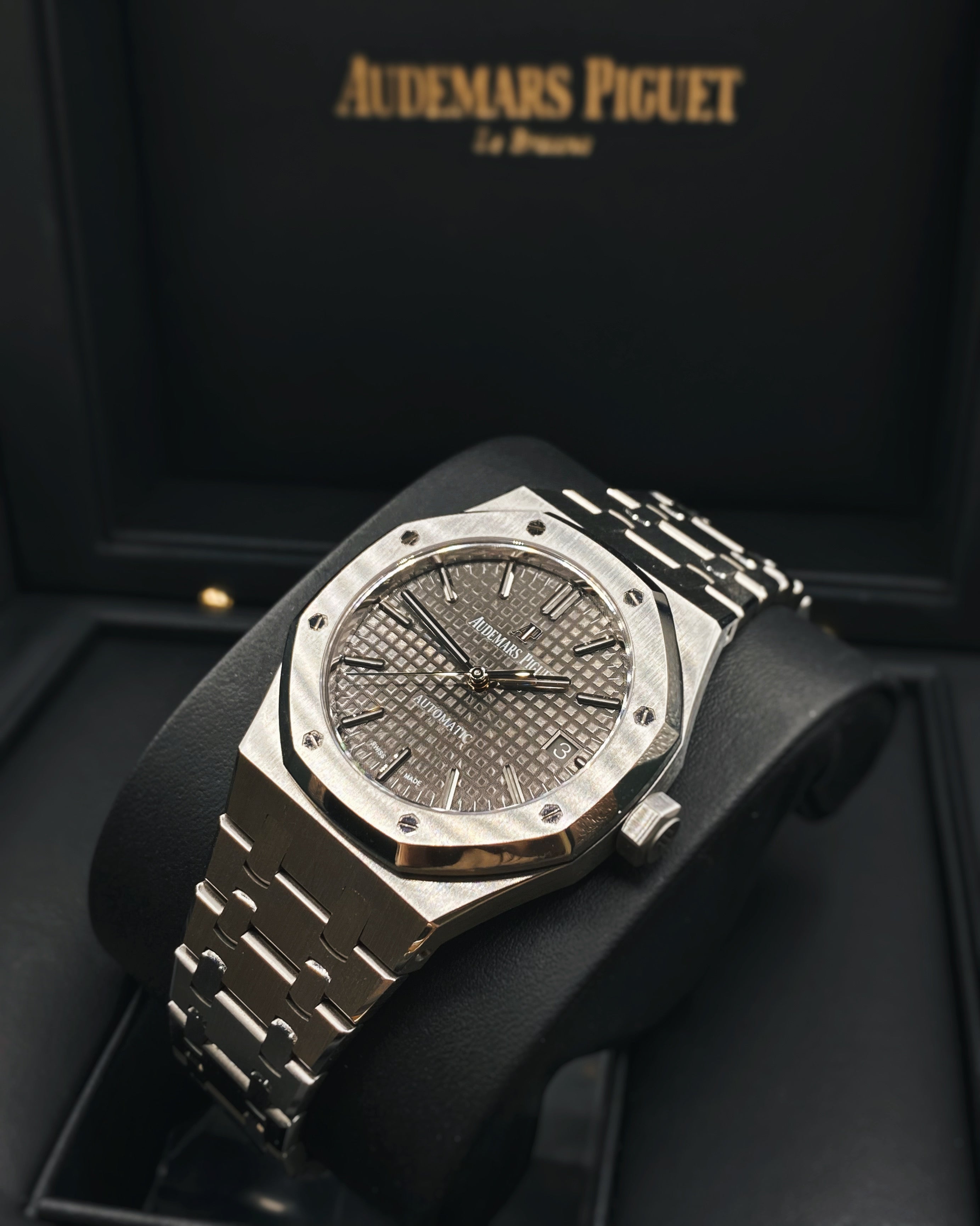 AUDEM@RS P!GUET Royal Oak Selfwinding, Grey dial, 37mm, Stainless steel, 15450ST.OO.1256ST.02