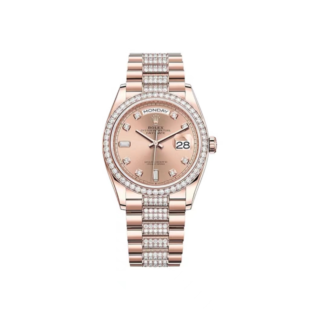 rol€x Calendar of the Week Type Series Rose Gold 18ct Rose Gold diamond-encrusted Head type strap m128235-003