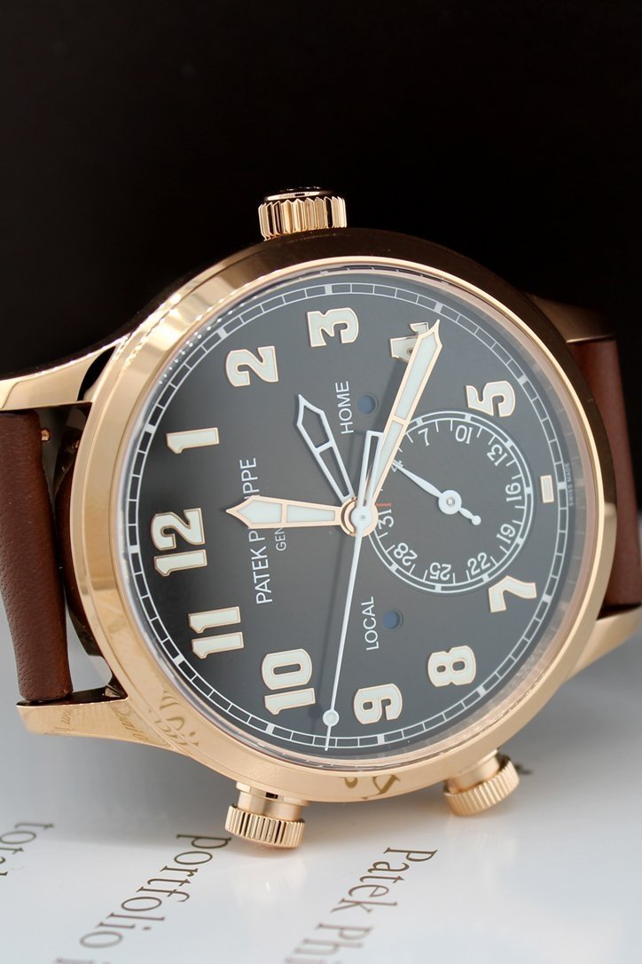 PAT€K PHIL!PPE Complications Calatrava Pilot Travel Time Automatic Men's Watch 5524R-001