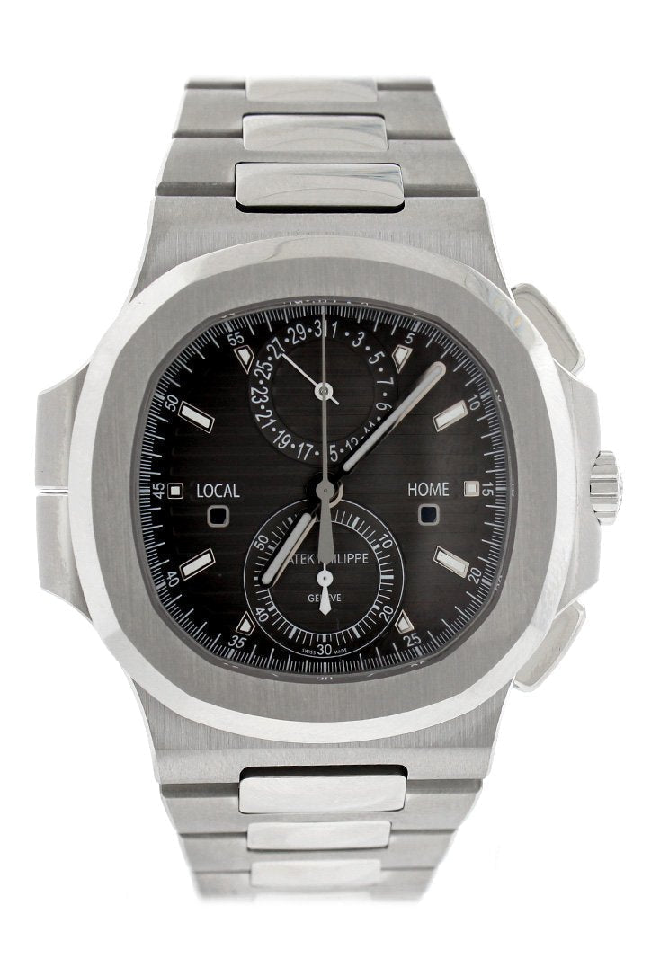 PAT€K PHIL!PPE Nautilus Travel Time Chronograph Stainless Steel Automatic Men's Watch 5990-1A-001
