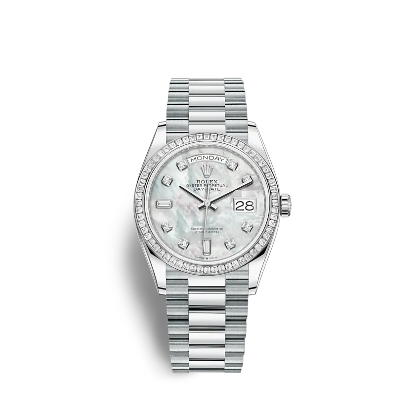 Rolex Day-Date 128396TBR 36mm White mother-of-pearl