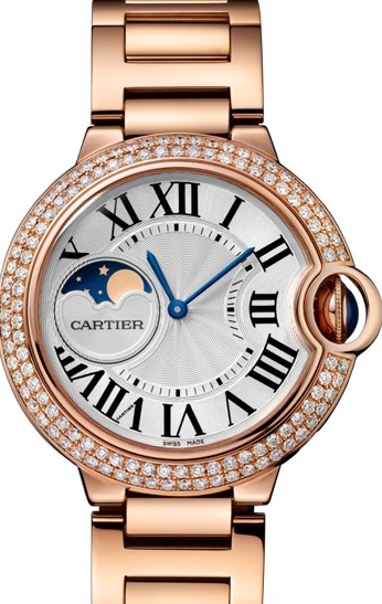 C@RTIER Ballon Bleu 37 mm 18K Rose Gold & Diamond Lady��s Watch, WJBB0025